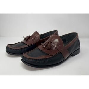 Florsheim Tassel Loafers Mens 12D Brown Black Leather Kiltie Fringe Shoes Preppy